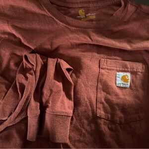 Carhartt Pocket Long Sleeve Tee - Brick Red